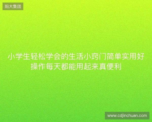 小学生轻松学会的生活小窍门简单实用好操作每天都能用起来真便利 小学生轻松学会的生活小窍门简单实用好操作每天都能用起来真便利